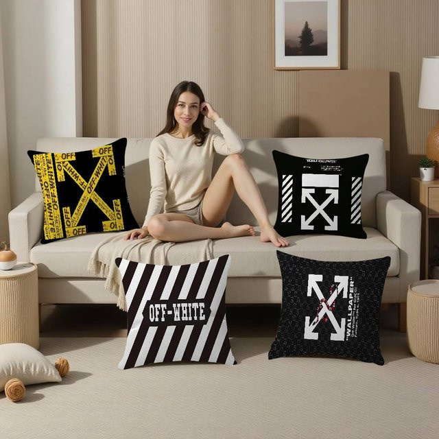 Potdemiel Kissenbezug in Weiß mit Logo für Sofa und Wohnzimmer, quadratisch, B/B/H: 30 x 30 x 1 cm - Bild 1