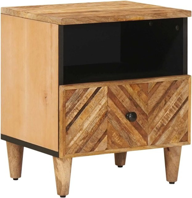 vidaXL Nachttisch aus Massivholz Mango in Braun, modern, B/T/H: 50 x 33 x 60 cm - Bild 1