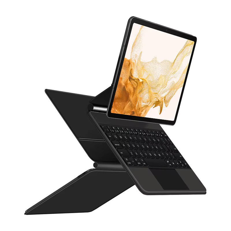 Magnetische Smart Keyboard Tastaturhülle für Samsung Galaxy Tab S7 S8 S9 S10 FE Plus Ultra in Schwarz - Bild 5