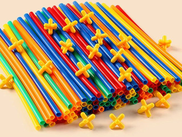 YunDuo BaBy 4D Strohhalm-Konstruktionsspielzeuge, Bunt / Mehrfarbig - Bild 1