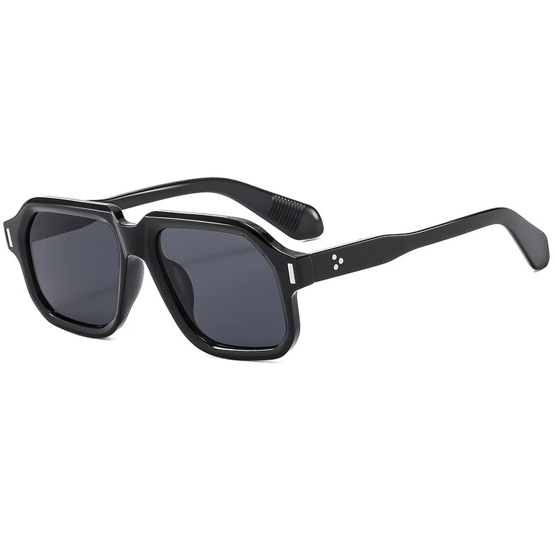 Julyrays Sonnenbrille, Rechteckig, Vollrand, Kunststoff, Unisex, grau, schwarz - Bild 2
