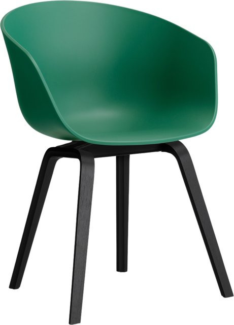 HAY About A Chair AAC 22 mit Armlehnen in Grün aus Polypropylen und Holz mit mattem Finish - Bild 1