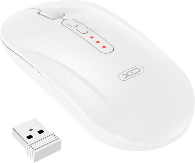 XO Design M13 Silent Tri-mode Kabellose Maus mit 1600 DPI, Bluetooth und Wi-Fi, Weiß - Bild 1