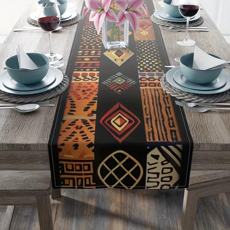 VIKAMA Tischläufer mit afrikanischem Stammesmuster in Multicolour, rechteckig, B/H: 90 x 33 cm - Bild 2