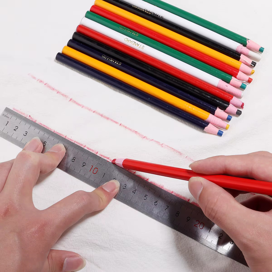 6 Stück Schnittfreie Nähkreide-Stifte aus Wachs zum Markieren von Stoff und Leder, Mehrfarbige Stoffmarker für Profis - Bild 3