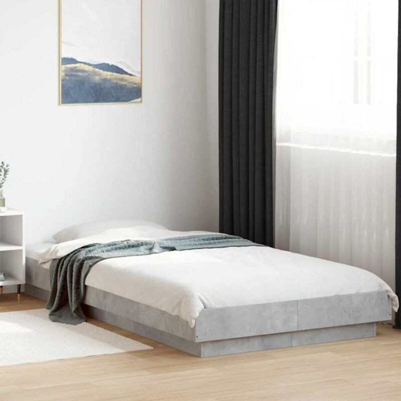 Modernes Einzelbett Vidaxl aus Holzwerkstoff in Grau, B/T/H: 100 x 200 cm - Bild 1