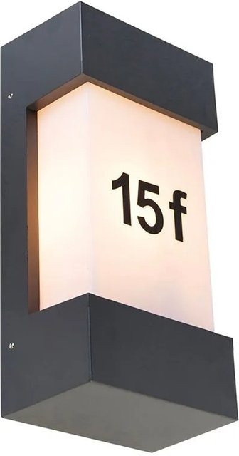 QAZQA Tide Moderne Außenwandleuchte aus Aluminium in Dunkelgrau, IP44, dimmbar, E27 - Bild 1