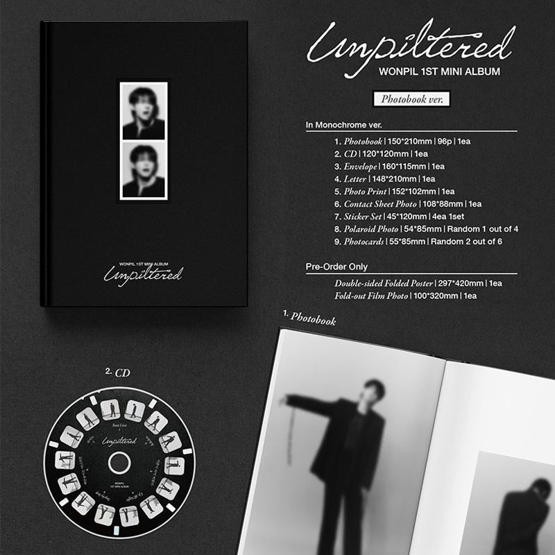 Ungefilterte Fotobuch-Version In Monochrome ver. (black) von WONPIL (DAY6), CD - Bild 3