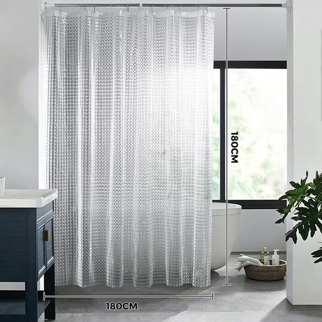 RunFree PEVA Duschvorhang Liner Transparent, Wasserdicht und Waschbar, B/H: 180 x 180 cm - Bild 1
