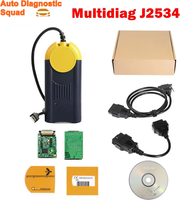 Actia Multi Diag Access J2534 Diagnosetool V2018.3 mit OBD2-Schnittstelle in Gelb - Bild 1