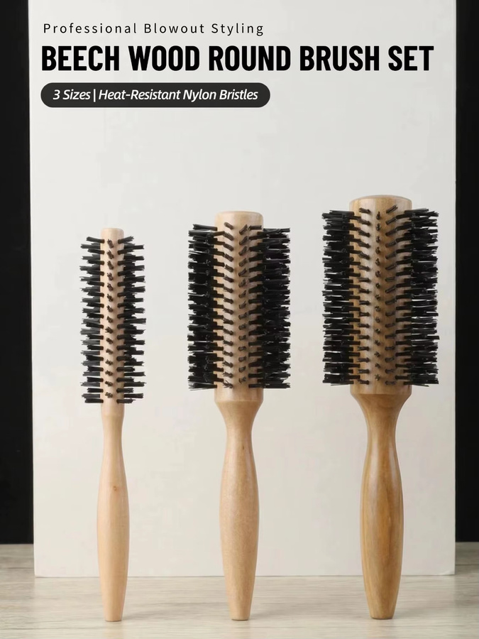 CestoMen Rundbürste aus Holz, Nylon-Borsten, 3 Größen - Bild 6