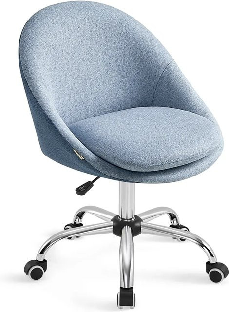 Songmics Drehstuhl Blau, Höhenverstellbarer Bürostuhl mit Polsterung und Rollen für Home-Office und Erwachsene, B/T/H: 60 x 60 x 110 cm - Bild 1
