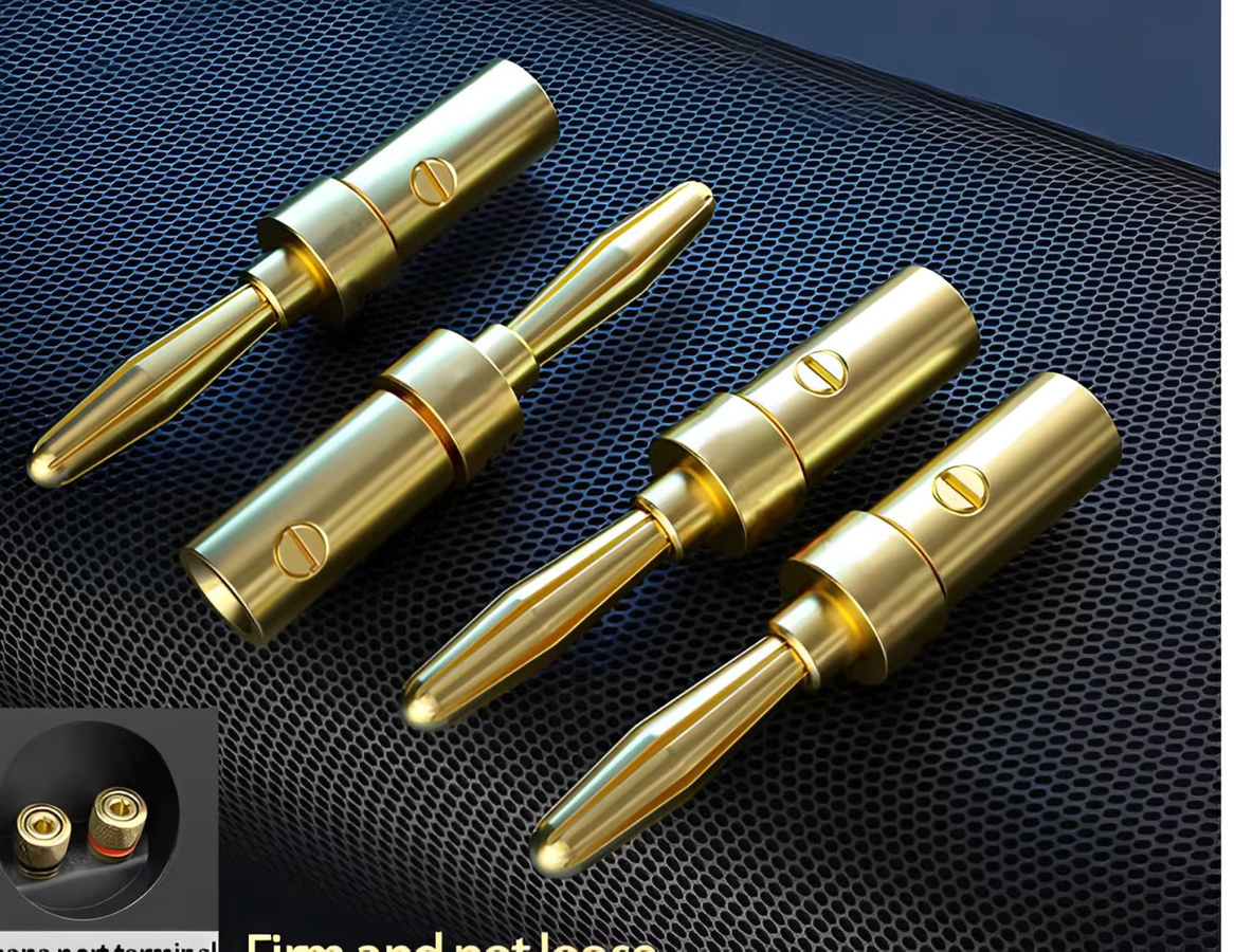 Matihur Audio Hifi Bananenstecker 4mm aus 24K vergoldetem Kupfer für Lautsprecherkabel, 20 Stück, Gold - Bild 3