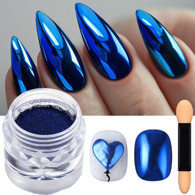 Full Beauty Nagelpulver Metallic, Blau - Bild 1