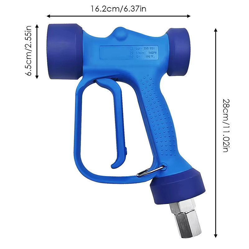 HPCMING Waschpistole RB35 Niederdruckpistole G1/2F in Blau für Garten und Reinigung - Bild 3