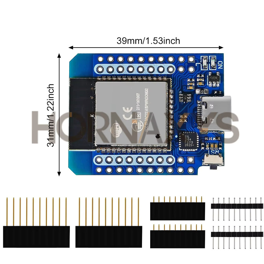 D1 Mini ESP32 IoT Entwicklungsboard mit WiFi und Bluetooth, USB-C Anschluss, Blau - Bild 3