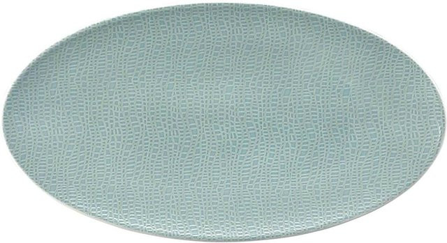 Seltmann Weiden Servierplatte Life Fashion aus Porzellan, oval, Weiß und Türkis, B: 33 cm, T: 18 cm - Bild 1