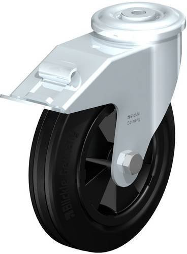 Blickle LER-VPP 180G-FI Lenkrolle mit Feststeller in Schwarz und Silber, Rad-Durchmesser: 180 mm, Tragfähigkeit: 170 kg - Bild 1