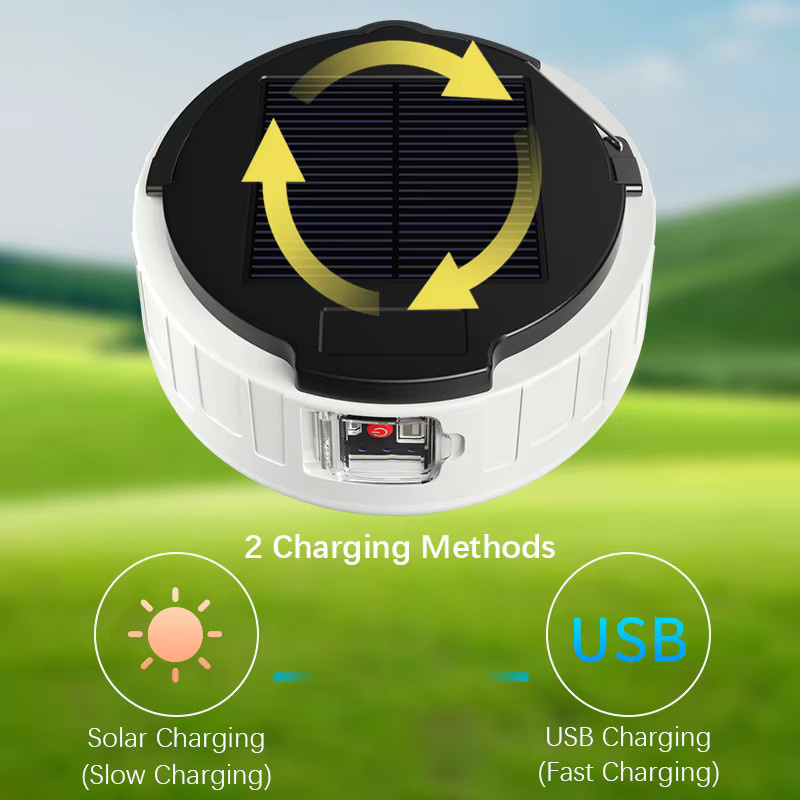 Shenzhi Tech Solar-Campinglaterne mit USB-Aufladung als tragbare Notbeleuchtung in Schwarz - Bild 2