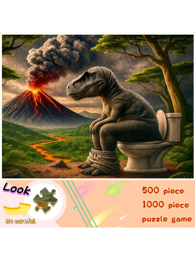KAYOU Dinosaurier Vulkanen Puzzle, 1.000 Teile - Bild 3