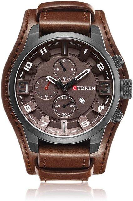 CURREN Armbanduhr Quarz, Lederarmband, braun, Herren - Bild 1