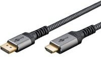 Goobay DisplayPort auf HDMI Adapterkabel in Schwarz und Grau für 4K @ 60Hz - Bild 1