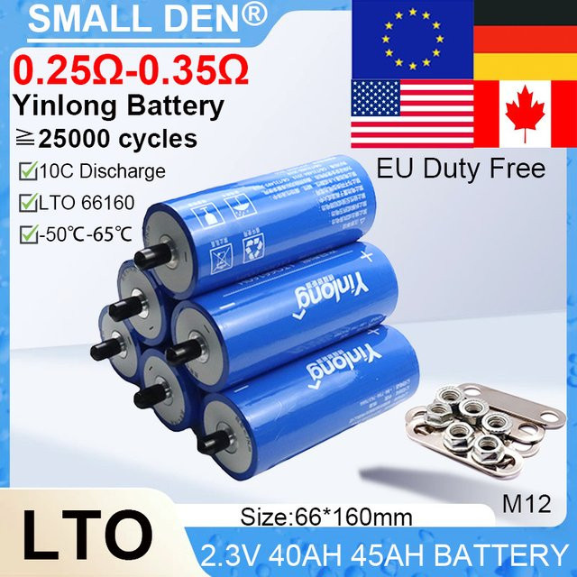 Yinlong Original LTO 66160 Akku 2,3V 40Ah/45Ah mit über 25000 Zyklen für Camping und wiederaufladbare Anwendungen in Blau - Bild 1