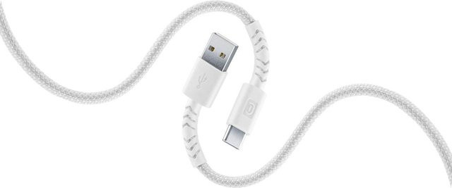 CellularLine Flexi Braided USB Typ-A auf USB Typ-C Datenkabel, Weiß, 1,5 m - Bild 1