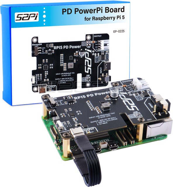 Geeekpi Raspberry Pi 5 PD Power Expansion Board mit Always-On-Schalter in Schwarz - Bild 1
