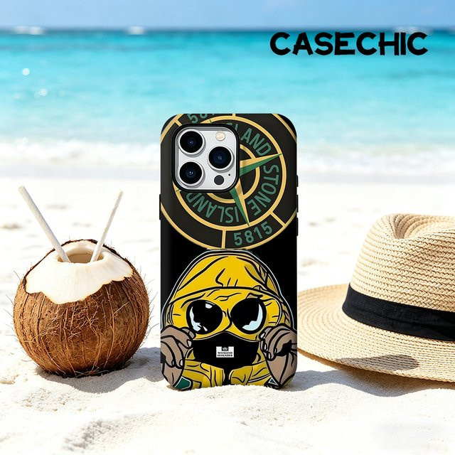 CaseChic MagSafe Schutzhülle mit mattem Bumper und S-Stone-s I-Islands Hoodie Design für iPhone 17 16 15 14 13 Pro Max, Stoßfeste PC Hülle, Mehrfarbig - Bild 1