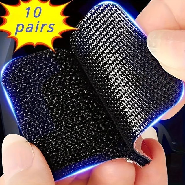 Doppelseitige Klettverschlussstreifen in Schwarz, rutschfeste und hochtemperaturbeständige Klebepflaster für Haushaltsmatten, B/T/H: 20,0 x 5,0 x 5,0 cm - Bild 1