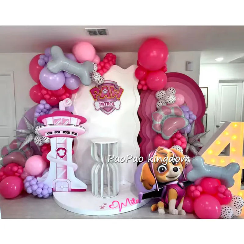 PAW Patrol Ballon-Set für Kindergeburtstage mit mehrfarbigen Aluminiumfolienballons und Bogen-Girlande zur Dekoration - Bild 3
