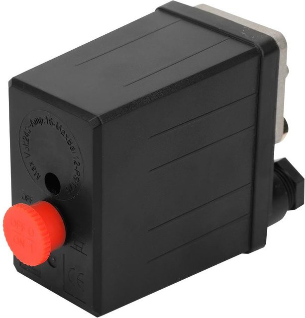 Painter Druckschalter für Einloch-Luftkompressor, 0,4-0,7 MPa, G1/4, 220V, Schwarz - Bild 1