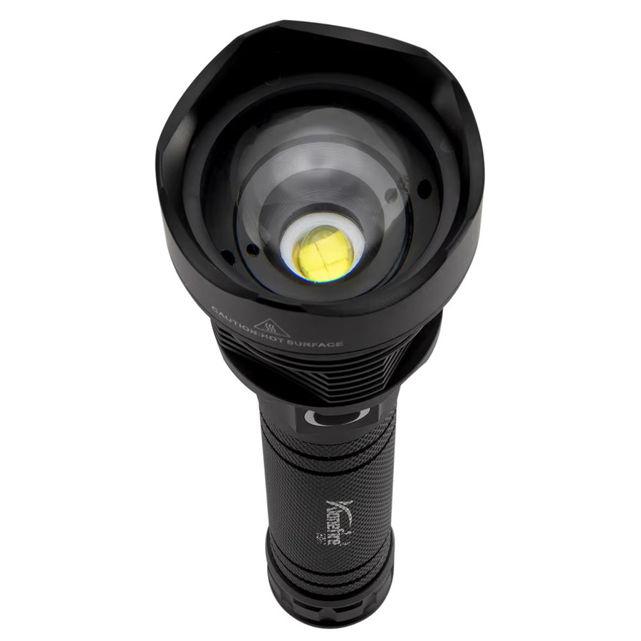 Alonefire LED Hochleistungs-Taschenlampe mit 4000 Lumen und Zoom, USB-aufladbar, Schwarz - Bild 4