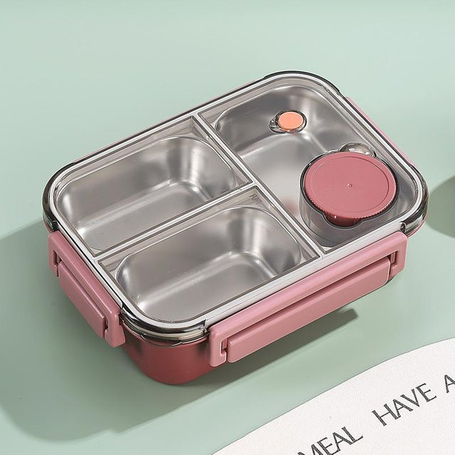 Tragbare Thermo Lunchbox aus Edelstahl für Kinder und Erwachsene, Pink, 850ml - Bild 1