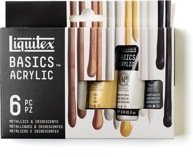 Liquitex Basics Acrylfarben Set Metallic Multicolor 6x22ml - Bild 1