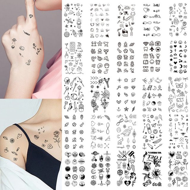 YOEMTAT Temporäre Tattoo Aufkleber, 10 Stück, Unisex, Wasserdicht - Bild 1
