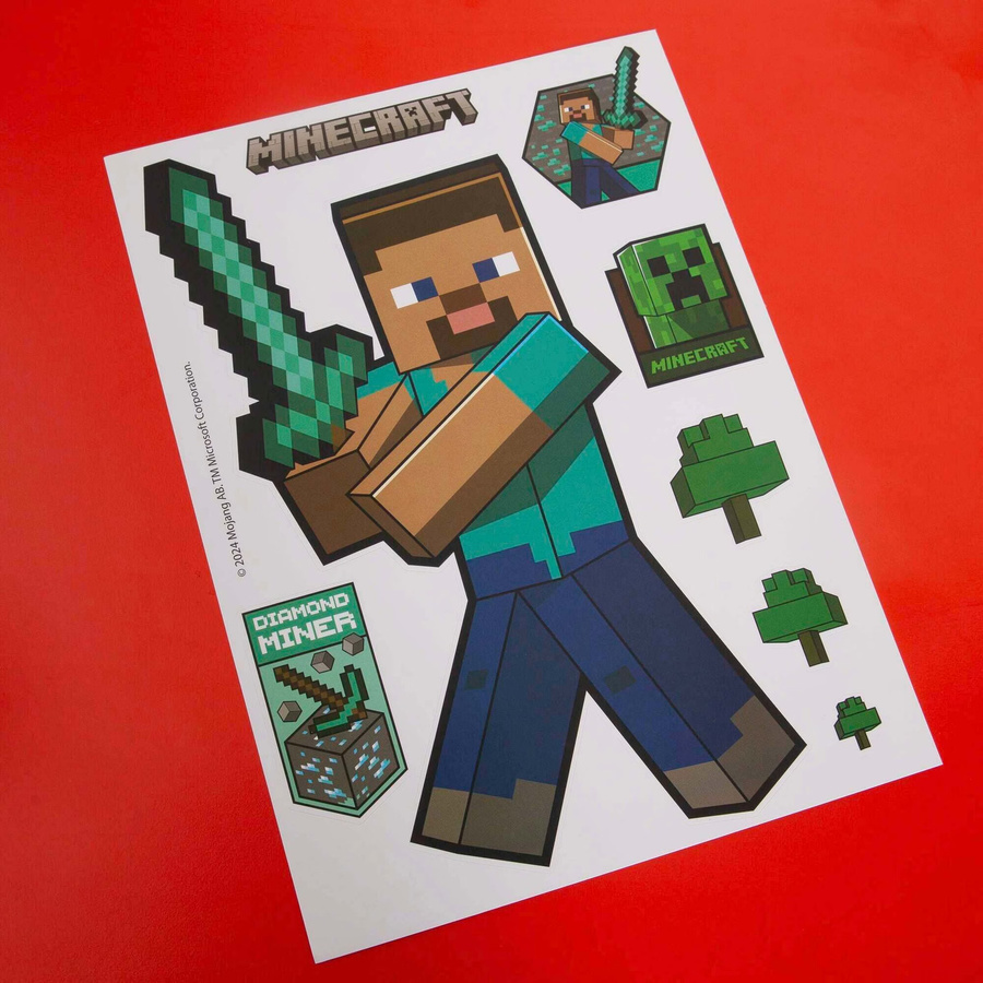 Roba Wandtattoo Minecraft Charakter aus bunter Vinylfolie, B x H: 15 x 17 cm - Bild 1