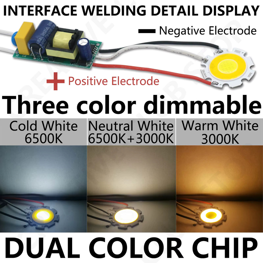DT&ZM COB LED Lichtquelle Dual Farbe Warmweiß und Kaltweiß für DIY Scheinwerfer, Tracklights und Flutlicht - Bild 2