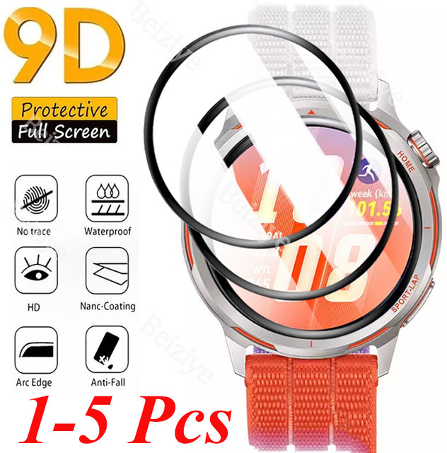 Jansin Displayschutzfolie für Huawei Watch GT Runner 2, transparent, 3D-gebogene Kante mit vollständiger Abdeckung, kratzfest und explosionsgeschützt - Bild 1