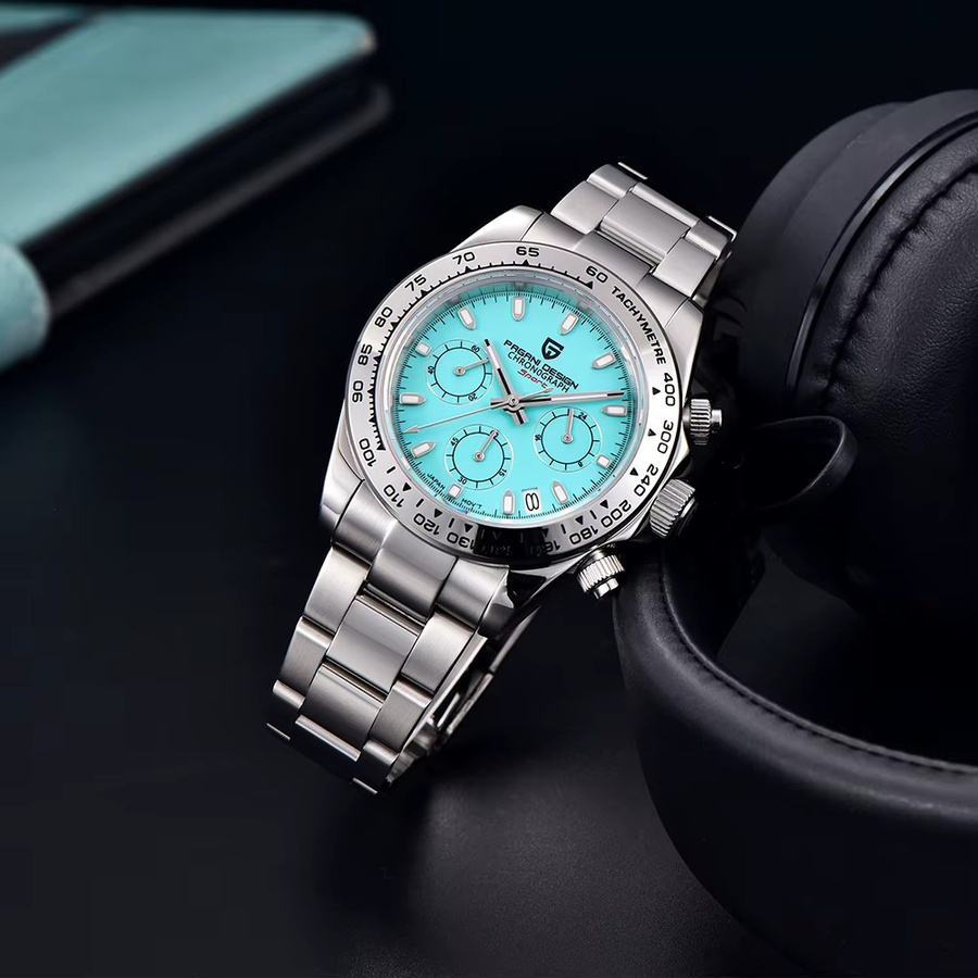 PAGANI DESIGN Chronograph, Quarz, Edelstahl, Blau, Herren - Bild 4