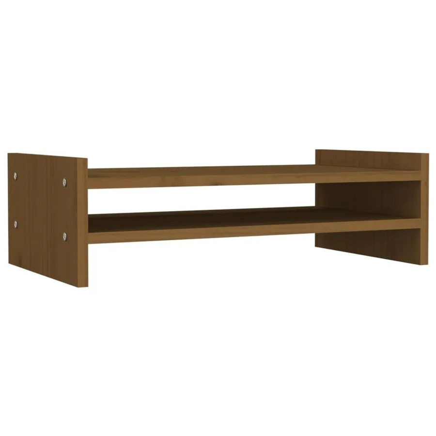 vidaXL Monitorständer aus massivem Kiefernholz in Honigbraun, B/T/H: 50 x 27 x 15 cm - Bild 2