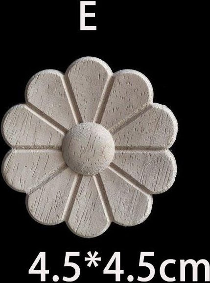 Weiße Holz-Blumen-Applikationen für Möbel als antike Onlays und florale Holzschnitzerei zur Dekoration - Bild 1