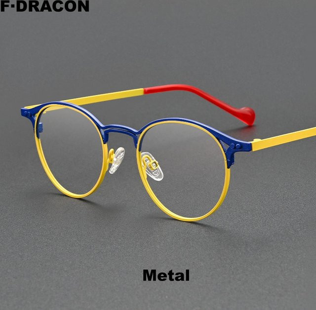F·DRACON Korrektionsbrille, Rundbrille, Metall, Vollrand, Unisex, zweifarbig - Bild 1