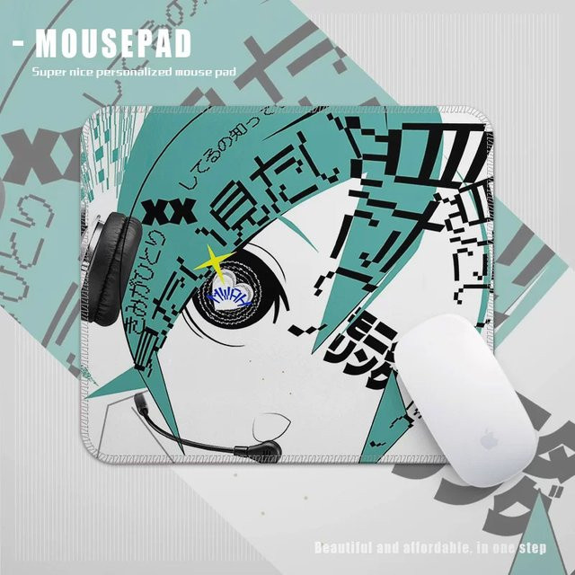 Potdemiel Mauspad Hatsune Miku aus PU-Leder in Multicolour, rutschfeste Spielmatte für Notebook und Computer - Bild 1