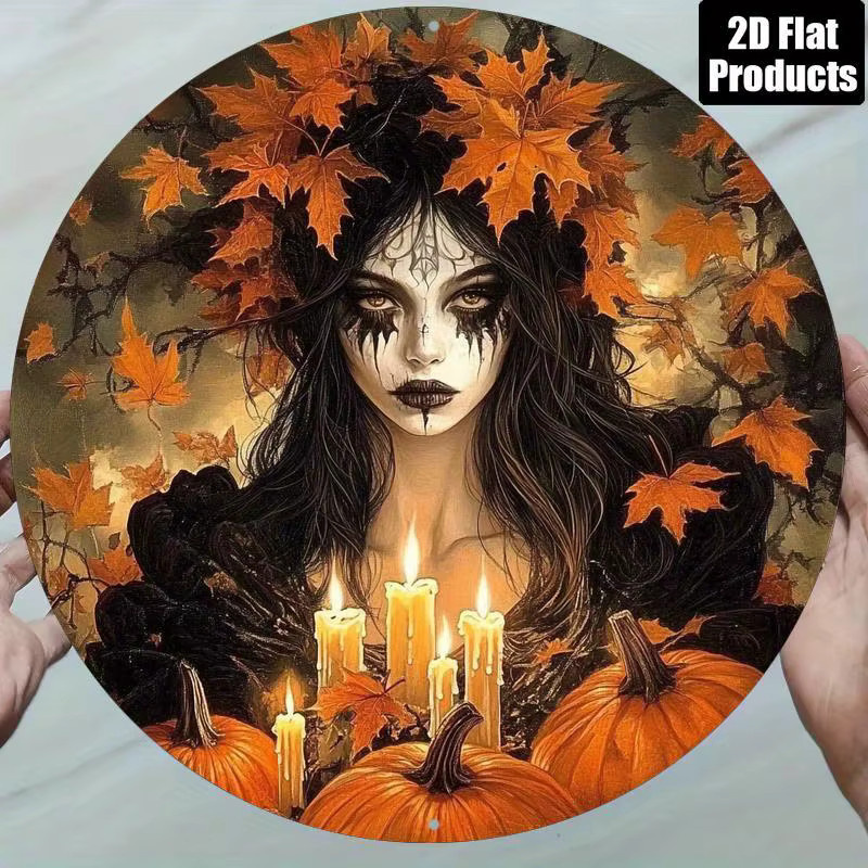 Rundes Aluminiumschild Potdemiel mit Vintage-Frauenporträt in Schwarz und Weiß, Durchmesser: 20 cm - Bild 4
