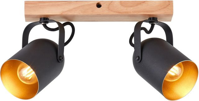 Brilliant Spotbalken Tronte 2-flammig Schwarz-Holz Gold B/T/H: 18 x 8 x 30 cm - Bild 1
