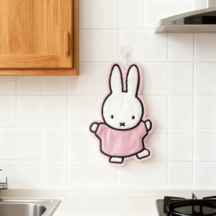 Saugfähiges Miffy Kaninchen Küchentuch mit Aufhängeschlaufe im Kawaii Korallen-Design - Bild 5