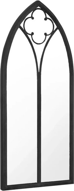vidaXL Gartenspiegel in Schwarz aus Metall und Glas, B/H: 45 x 100 cm - Bild 1