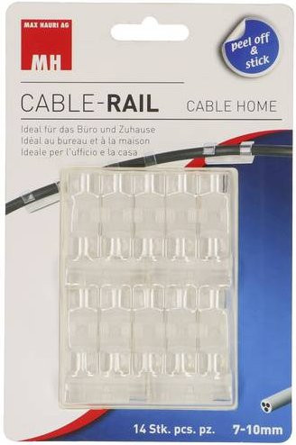 Max Hauri Kabelclip selbstklebend Transparent 14 Stück mit maximalem Bündel-Durchmesser von 10 mm - Bild 1